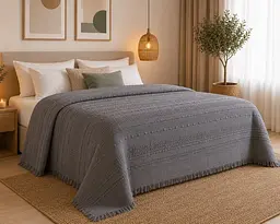 Турецьке вафельне покривало First Choice Sole 220x240 см Anthracite - мініатюра 2