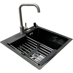 Комплект мийка + змішувач Romzha Arta U-450S BL (B) - мініатюра 3