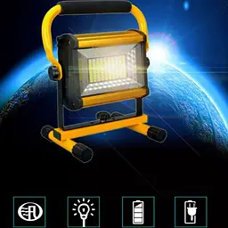 Ліхтар прожектор LED W808 100W (SMD) + USB + 6x18650 (4 режими) - мініатюра 10