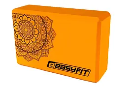 Блок для йоги EasyFit EVA з малюнком помаранчевий - мініатюра 2