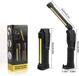 Ліхтар LIGHT L08-1 з магнітним підставою та підвісним гачком для кемпінгу ∙ Акумуляторний поворотний ліхтар LIGHT L08-1 - мініатюра 2