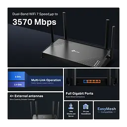 Бездротовий маршрутизатор TP-Link Archer BE220 - мініатюра 4