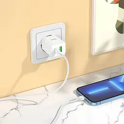 МЗП Hoco N28 Founder PD20W+QC3.0 (1USB-A/1C) White - мініатюра 3