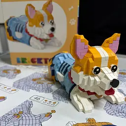 Конструктор Daya Mini Blocks Коргі 806 деталей, міні блоки, фігурка собаки коргі, подарунок для дітей від 8 років - мініатюра 5
