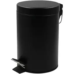 Відро для сміття кругле Zerix Solo-TC0105 5 л чорний black ZX5898, Чорний матовий