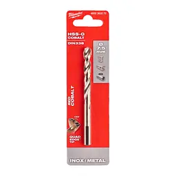 Свердло по металу HSS-Co MILWAUKEE DIN338, діаметр 7,5х109х69мм