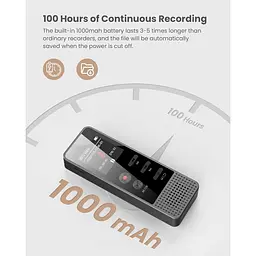 Цифровий bluetooth диктофон ZOOAOXO V200 64 ГБ чорний - мініатюра 5