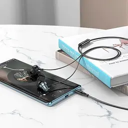 Навушники Hoco M110 Encourage metal universal earphones with mic чорні 6942007602938 - мініатюра 6