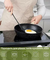 Сковорода Ardesto глибока Midori 28см алюміній чорний kuh0014485 - мініатюра 4