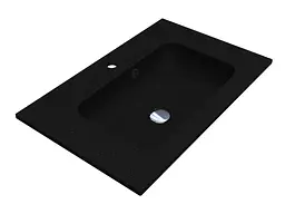 Умивальник Miraggio DELLA 700 BLACK (8813460) Mirasoft, Матовий, Накладний/Врізний, Чорний - мініатюра 1