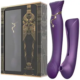 Смарт-вібратор 3 в 1 Zalo Queen Twilight Purple пульсуюча перлина та вакуум кристал Swarovski - мініатюра 10
