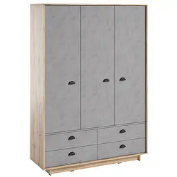 Шафа Moreli Kuba FK-0006 з ящиками полицями та штангою для одягу 1500х2100х500 мм Дуб Аппалачі/Бетон Тефра