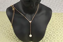 Ланцюг Xuping Jewelry з довгою підвіскою з перлиною 46 см золотистий