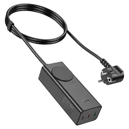 Мережевий подовжувач Hoco NS4 Sharp PD65W (2C1A) Desktop Socket Black - мініатюра 4
