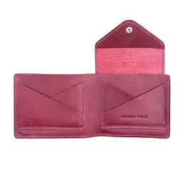 Шкіряне портмоне рожеве GRANDE PELLE 11.5х9х1.5 см acs0032099 - мініатюра 2