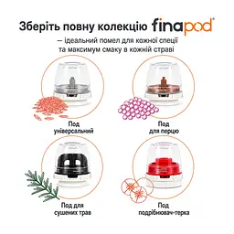 Млинок для спецій електричний FinaMill акумуляторний із 2 змінними подами синій (GP813437-111OCB) - мініатюра 2
