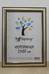 Фоторамка 21Х30, (А4), срібна з обрамленням, 3017-х036, ОРГСКЛО+ДВП                                                                                       