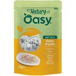 Вологий корм Oasy Cat Wet Natury для дорослих котів філе курки 70 г