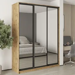 Шафа-купе тридверна MebelStar Уні BG 3 Дзеркала 180x45x240 см Дуб тахо (MBS-8210)