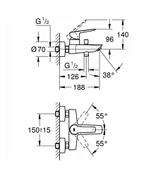 Змішувач для ванни Grohe QuickFix Start 24206002 Хром - мініатюра 5