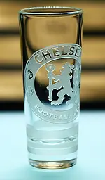 Скляна чарка 60мл ФК Челси Chelsea з гравіюванням подарунок для фаната футбольна стопка - мініатюра 2