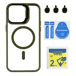 Чохол із підставкою MagSafe TPU PC Metal Stand Case Apple iPhone 14 Pro Max Green - мініатюра 2