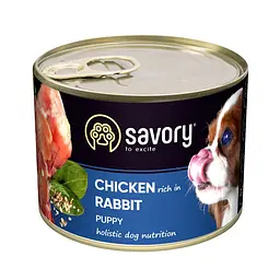 Вологий корм Savory Puppy Chicken&Rabbit для цуценят курка з кроликом 200 г