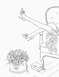 Розмальовка Жорж #girls#fashion#flowers (Z101031У) - мініатюра 4