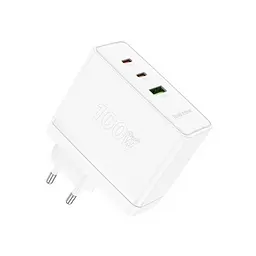 Мережевий зарядний пристрій Borofone BN11 Imperial PD 100W (2Type-C/1USB) Білий - мініатюра 2