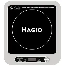 Настільна плита Magio MG-145 білий/чорний, 2000W, інфрачервона, 1 конфорки склокерамічна, таймер, дисплей, 3 автоматичні програми