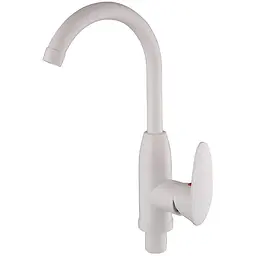 Змішувач для кухні Plamix Cezar-011-B white PM0737, Білий
