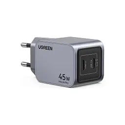 Зарядний пристрій Ugreen 2xUSB-C PD45W GaN X707 gray (35008) - мініатюра 2