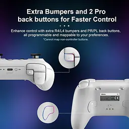 Геймпад 8BitDo Ultimate 2 Bluetooth Switch, Switch 2, ПК з Windows, TMR, Еффект Холла Білий - мініатюра 7