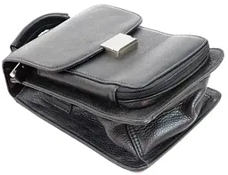 Барсетка чоловіча Giorgio Ferretti EF053 шкіряна 21х16х10 см Чорна - мініатюра 6