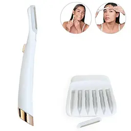 Жіночий тример для обличчя та брів Flawless Dermaplane з насадками та підсвіткою - мініатюра 5
