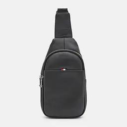 Шкіряний чорний слінг на два відділи Tiding Bag FL-A25F-8803A - мініатюра 3