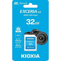 Карта пам'яті Kioxia SDHC Exceria G2 32GB Class 10 UHS-I U3 V30 (R100/W50MB/s) (LNEX2L032GG4) [163974] - мініатюра 2