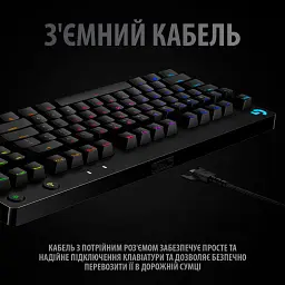 Клавіатура Logitech G PRO Mechanical Gaming USB UA Black (920-009392) - мініатюра 6