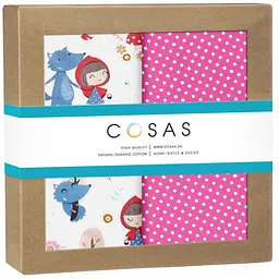 Пелюшки дитячі багаторазові Cosas Red Riding Hood CS2 2 шт 80х100 см (Бязь_ЧервонаШапочка_ГорохМалина)
