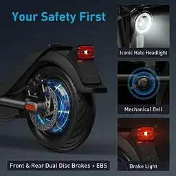 Електросамокат NIU KQi3 Pro Black 9.5", 350(700)W, 10.4Ah, 50km, 25km/h, 20%, App, 20,3 kg (K3P31EB1E11) - мініатюра 8