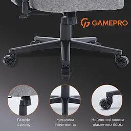 Ігрове крісло GamePro Size L Fabric Dark Grey (FGC750DG) - мініатюра 19