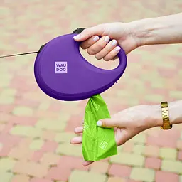 Повідець для собак WAUDOG R-leash з контейнером для пакетів S до 12 кг 3 м фіолетовий (26279) - мініатюра 8