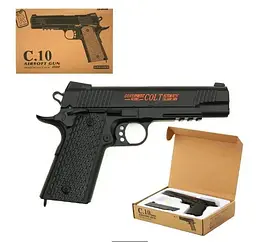 Іграшковий пістолет для страйкболу Airsoft Gun C.10 реалістична ігрова модель Чорний - мініатюра 2