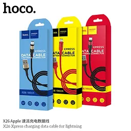 Кабель Hoco X26 Xpress Lightning 1m black gold - мініатюра 4