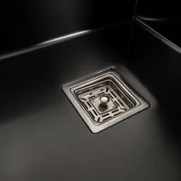 Кухонна мийка Platinum Handmade PVD HSBB 500x500x220 чорна (квадратний сифон,3.0/1.0), Чорний - мініатюра 5