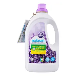 Органічний рідкий засіб Color Lavender для прання кольорових та чорних речей з пом'якшувачем води та кондиціонером SODASAN 1,5 л - мініатюра 2
