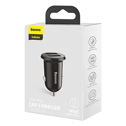 Адаптер автомобільний BASEUS Grain Pro автозарядний 2 USB 4.8 A (CCALLP-01) чорний - мініатюра 7