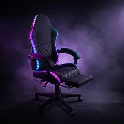 Крісло ігрове AGN 3 клас,150 кг, 80мм, RGB підсвітка, чорне - мініатюра 9