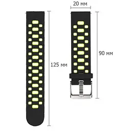 Спортивний ремінець Primo Perfor Classic для годинника Motorola Moto 360 2nd gen (42 мм ) Black Green - мініатюра 5