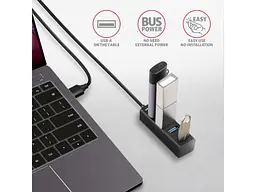 Мультипортовий адаптер AXAGON SuperSpeed Mini USB-C Black (HUE-M1C) - мініатюра 4